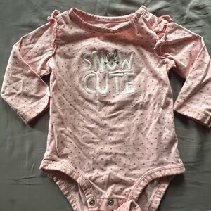 Carters pink 'Snow Cute' bodysuit